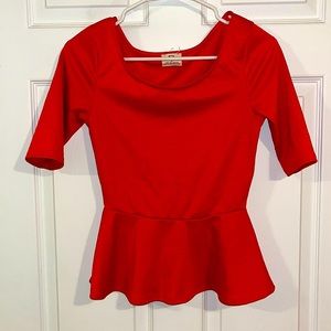 Coral/Orange Peplum top by Pins and Needles (size small)